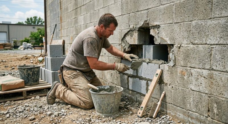 Cinder Block Wall Repair in Brunswick, GA